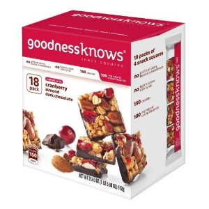 goodnessknows Cranberry, Almond and Dark Chocolate Snack Squares 18-Count Box