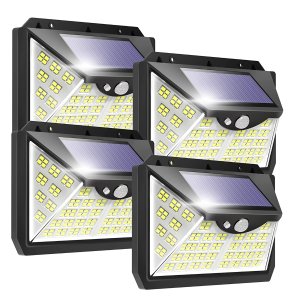 KHTO LED Solar Lights Outdoor Motion Sensor -4 pack