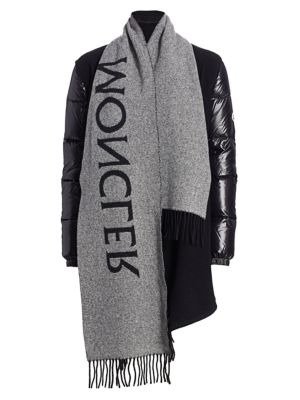 - Mantella Logo-Scarf Wool & Down Coat