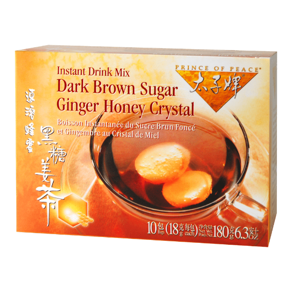 Prince of Peace Instant Mix Dark Brown Sugar Ginger Honey Crystal, 10 Bags