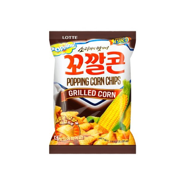LOTTE Popping Corn Chips Grilled Corn Multi 144g