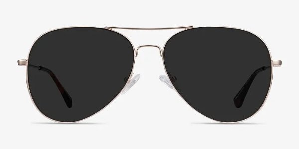 Good Vibrations - Aviator Gold Frame Prescription Sunglasses | EyeBuyDirect