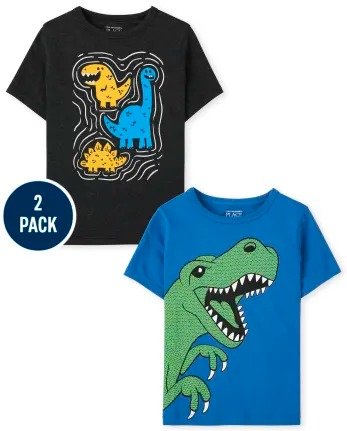 Toddler Boys Short Sleeve Dino Graphic Tee 2-Pack | The Children's Place - MULTI CLR