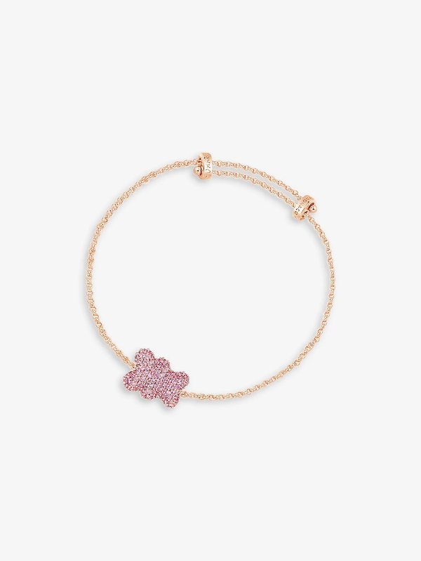 Baby Malu Yummy Bear recycled 18ct rose gold-plated metal alloy and cubic zirconia bracelet