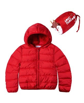 Toddler Girls Solid Packable Jacket with Bag, Created For Macy's