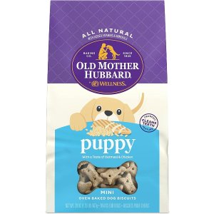 Old Mother Hubbard by Wellness Classic Natural Puppy Treats, Crunchy Oven-Baked Biscuits, Ideal for Training, Mini Size Dog Treats, 20 ounce bag