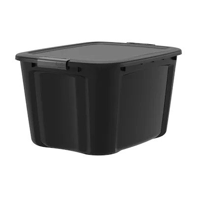 18-Gallon (69-Quart) Black Tote with Latching Lid at Lowes.com