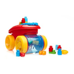 Mega Bloks 大颗粒积木玩具80粒 和 收纳小推车套装
