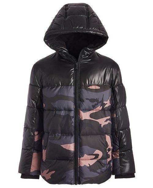 Toddler Boys Camo-Print Hooded Puffer Jacket