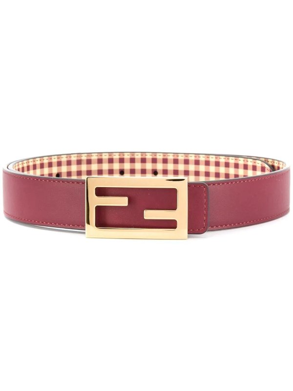 Red Leather Classic Logo Belt