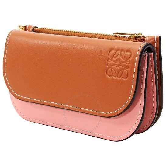 Ladies Gate Mini Wallet In Tan/Medium Pink