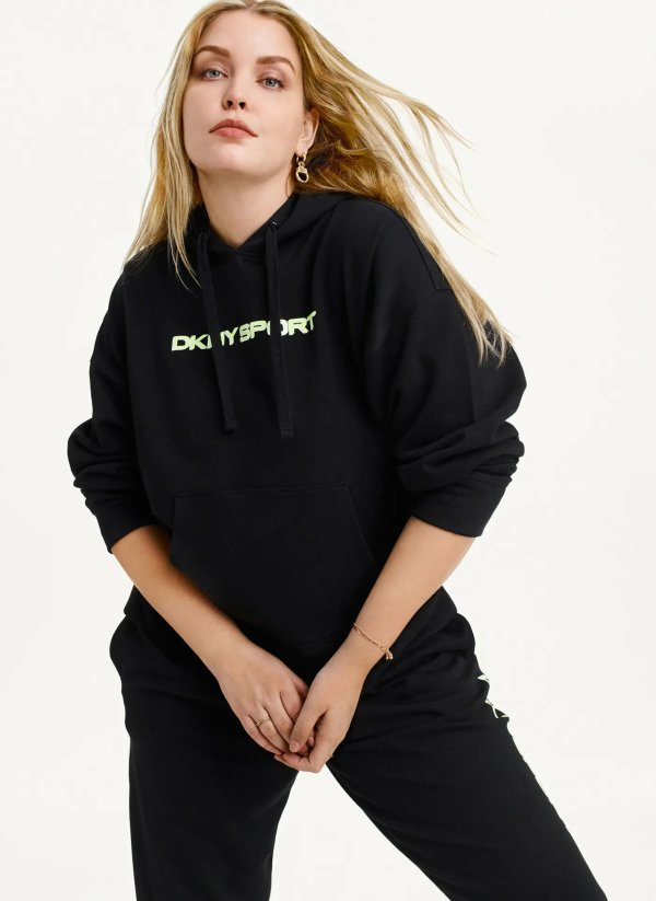 Buy Layered Shadow Logo Oversized Hoodie Online - DKNY