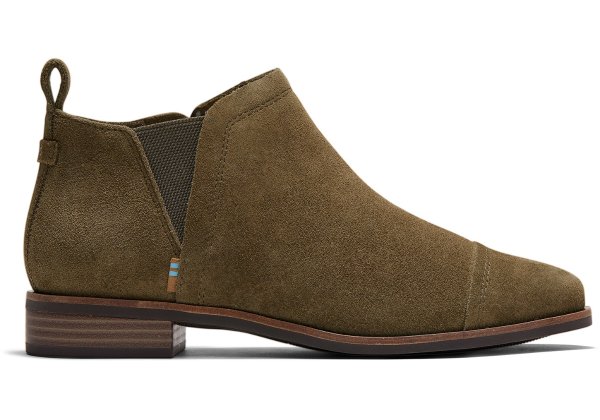 Military Olive Suede Women's Reese Booties | TOMS