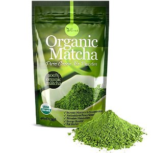 Organic Matcha Green Tea Powder - 100% Pure Matcha (No Sugar Added - Unsweetened Pure Green Tea - No Coloring Added Like Others) 4oz