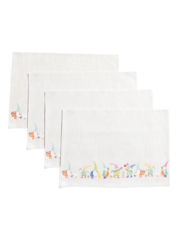 Set Of 4 Happy Easter Label Placemats