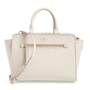 kate spade new york 'north court - coralline' pebbled leather satchel (Nordstrom Exclusive)