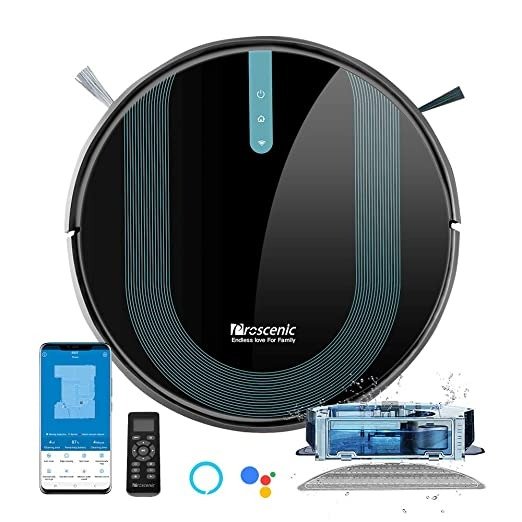 850T Wi-Fi Connected Robot Vacuum Cleaner, Works with Alexa & Google Home, 3-in-1 Mopping