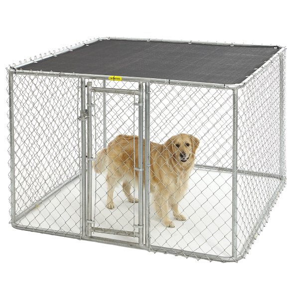 Chain Link Portable Kennel with Sunscreen