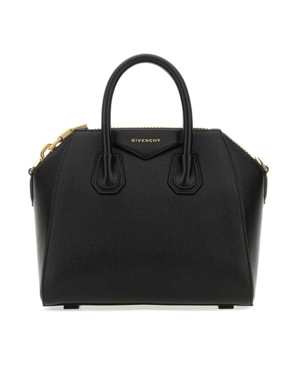 Black Leather Mini Antigona Handbag | italist, ALWAYS LIKE A SALE