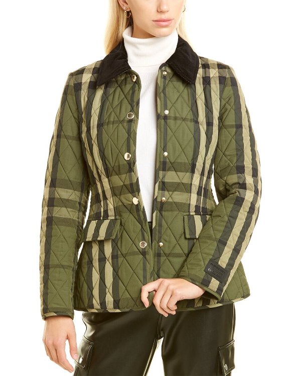 Diamond Quilted Wool-Blend Jacket