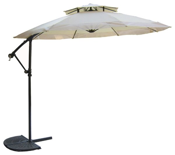 Off-Set Outdoor Patio Umbrella With Hand Crank, Navy Blue, 10' - Transitional - Outdoor Umbrellas - by Northlight Seasonal