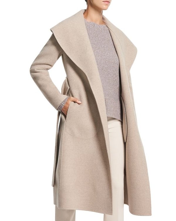 Shawl Collar Wool & Cashmere Coat