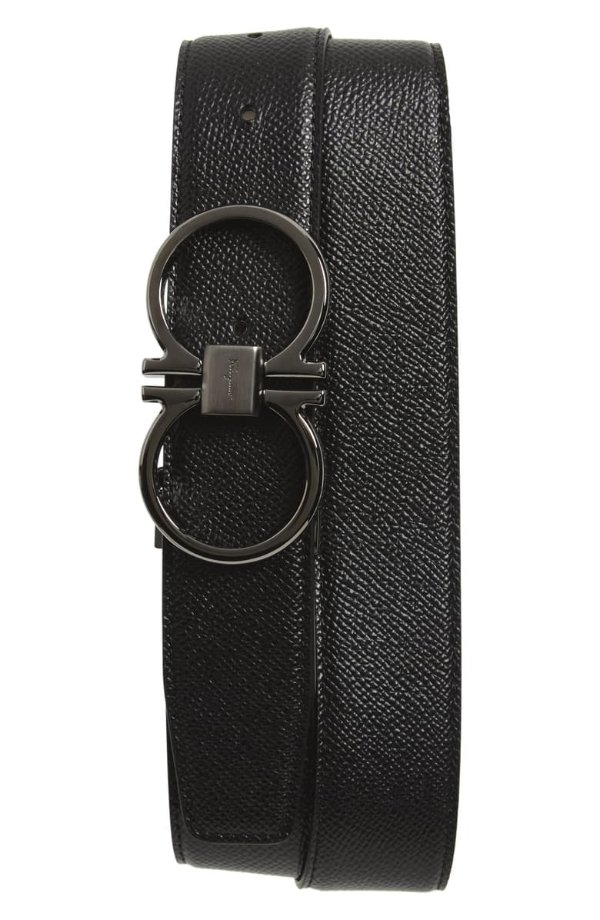 Double Gancio Leather Belt