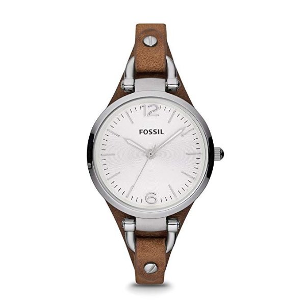 Women's Georgia Quartz Stainless Steel and Leather Casual Watch