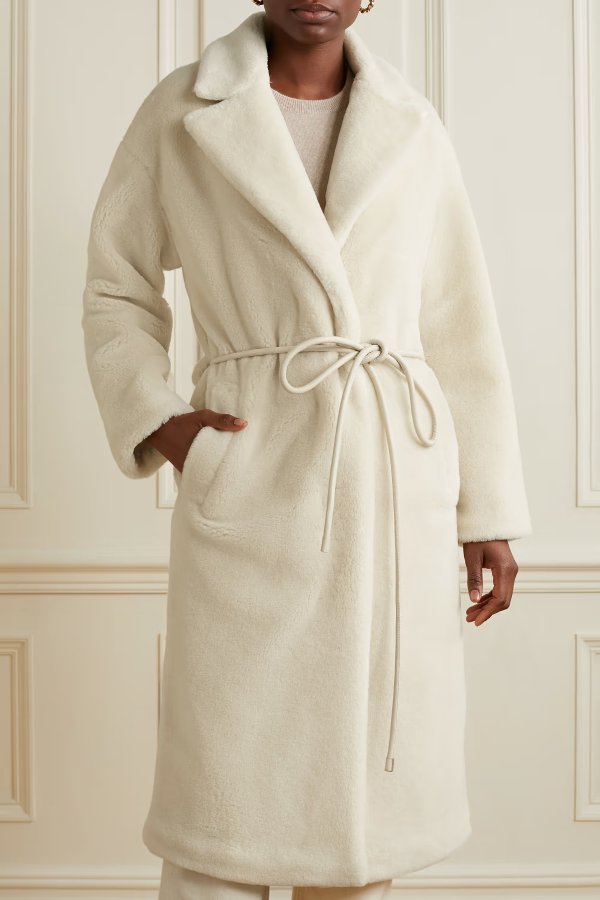 Sasha oversized belted fleece coat