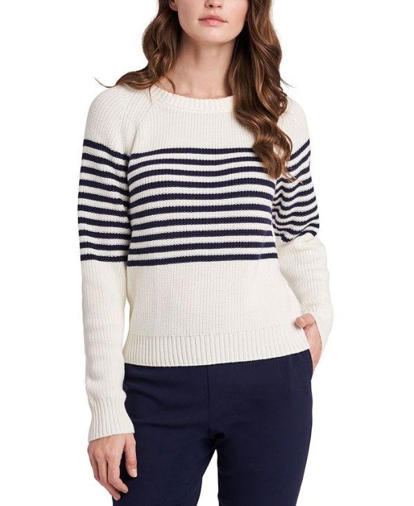 Cotton Micah Blocked-Stripe Sweater, Created for Macy's