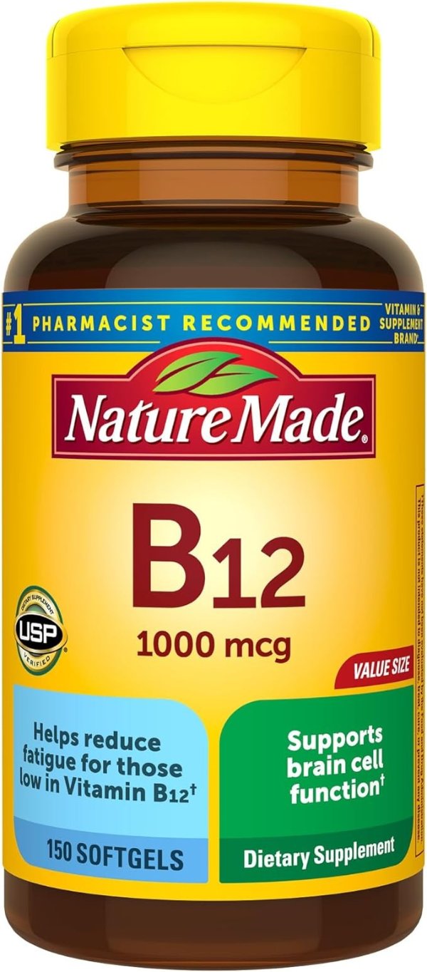 Vitamin B12 1000 mcg Softgels, 150 Count Value Size (Packaging May Vary)