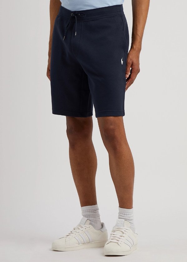 Navy logo jersey shorts