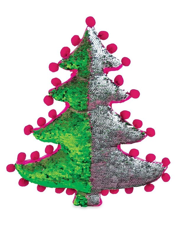 Reversible Sequined Christmas Tree Pillow
