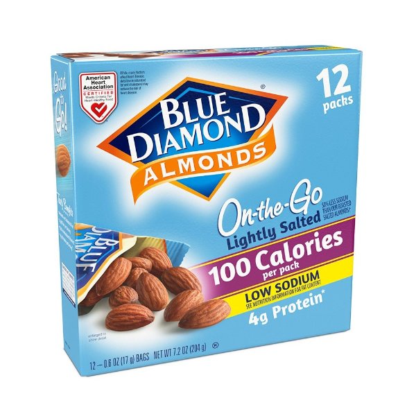 Almonds, Lightly salted, 100 calorie packs - 12 Ct