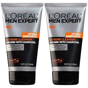 L'Oréal Paris Men Expert Hydra Energetic Charcoal Cream Cleanser, 2 count