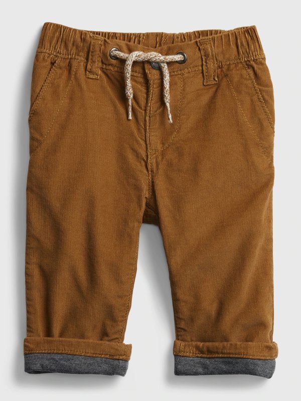Baby Cord Lined Pull-On Pants