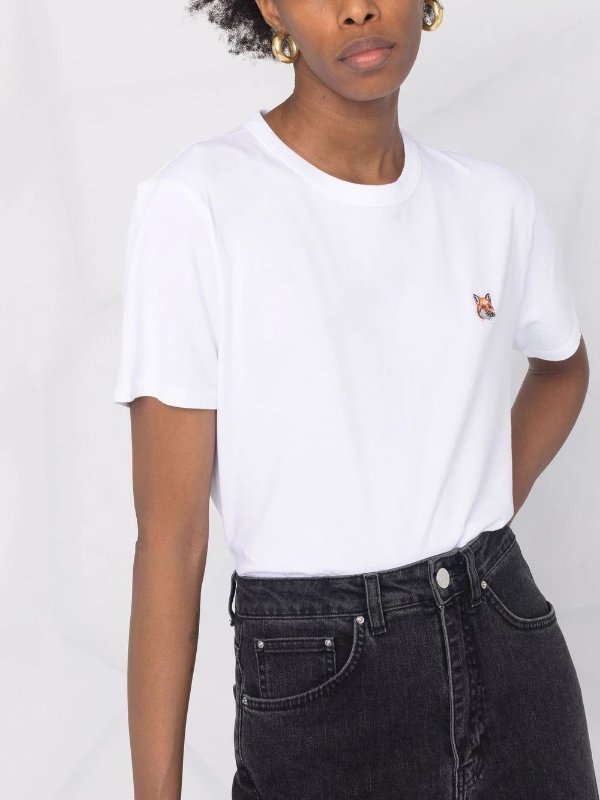 Fox-applique cotton T-shirt