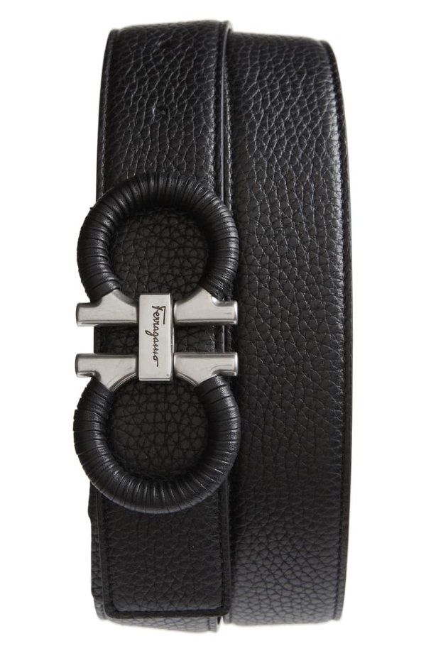 Textured & Smooth Leather Belt