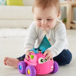 鼓励爬行和行走，费雪婴幼儿 Press 'N Go 怪兽车玩具，2种颜色
