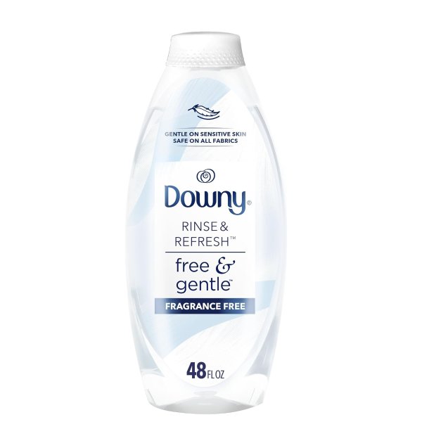 Rinse & Refresh Free & Gentle Laundry Odor Remover and Fabric Softener, Fragrance Free, 48 fl oz, No Dyes or Heavy Perfumes