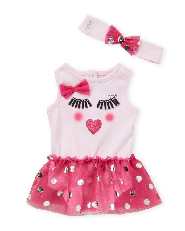 (Newborn Girls) Pink Floral Waist Tutu Bodysuit