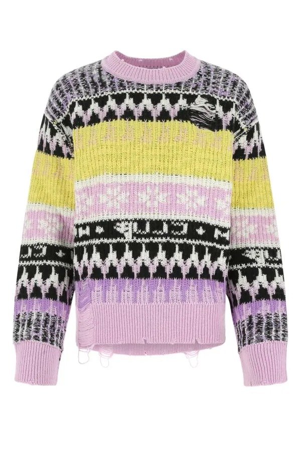 Embroidered nylon blend sweater