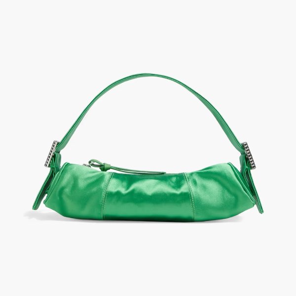 Embellished satin shoulder bag