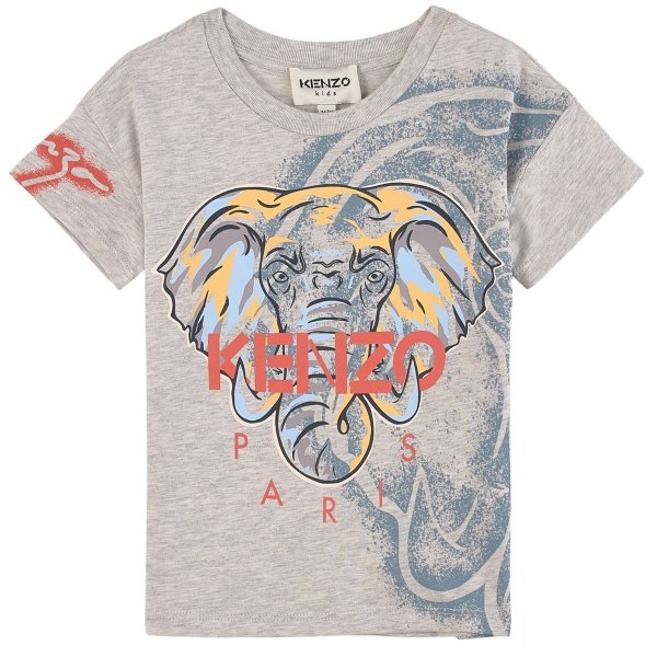 Kids Grey Elephant T-Shirt | AlexandAlexa