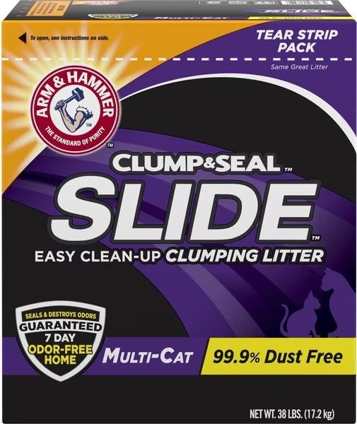 Slide Multi-Cat Scented Clumping Clay Cat Litter, 38-lb box - Chewy.com