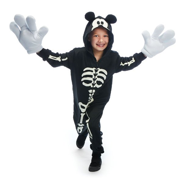 Mickey Mouse Glow-in-the-Dark Skeleton Costume for Kids | shopDisney