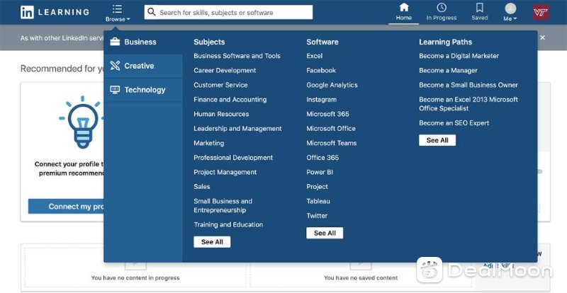 1565295617907_LinkedInLearningScreenGrab-Menu.png