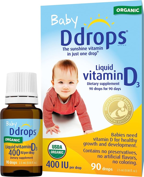 Ddrops 哺乳期婴儿维生素D3滴剂 400IU 90滴