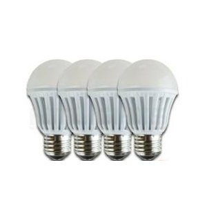 4 x HitLights 6W A19/E26, LED Light Bulbs, 40W Replacement, 520 Lumens, Non-Dimmable, UL, 3000K/Warm White