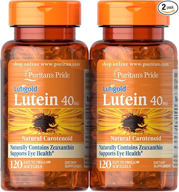 Lutein 40mg With Zeaxanthin, Supports Eye Health, 120 Count (Pack of 2)
